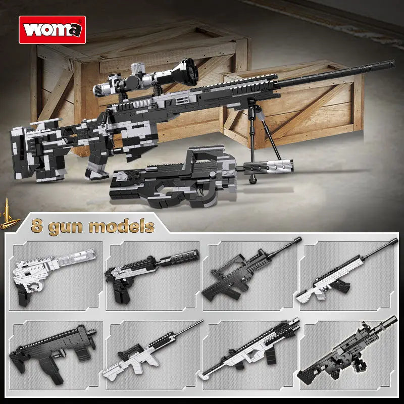 WOMA TOYS C0172 Building Brick weapon Military Toy Army Model Sniper Pistol M416 Mp5 P90 Micro Gun Block