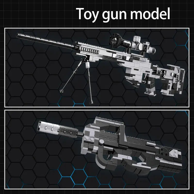 WOMA TOYS C0172 Building Brick weapon Military Toy Army Model Sniper Pistol M416 Mp5 P90 Micro Gun Block