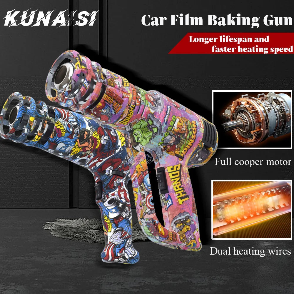 KUNAISI High Power 2000W  Temperature Control 110V/220V  Heat GunTool for Automotive Wrapping & Tinting