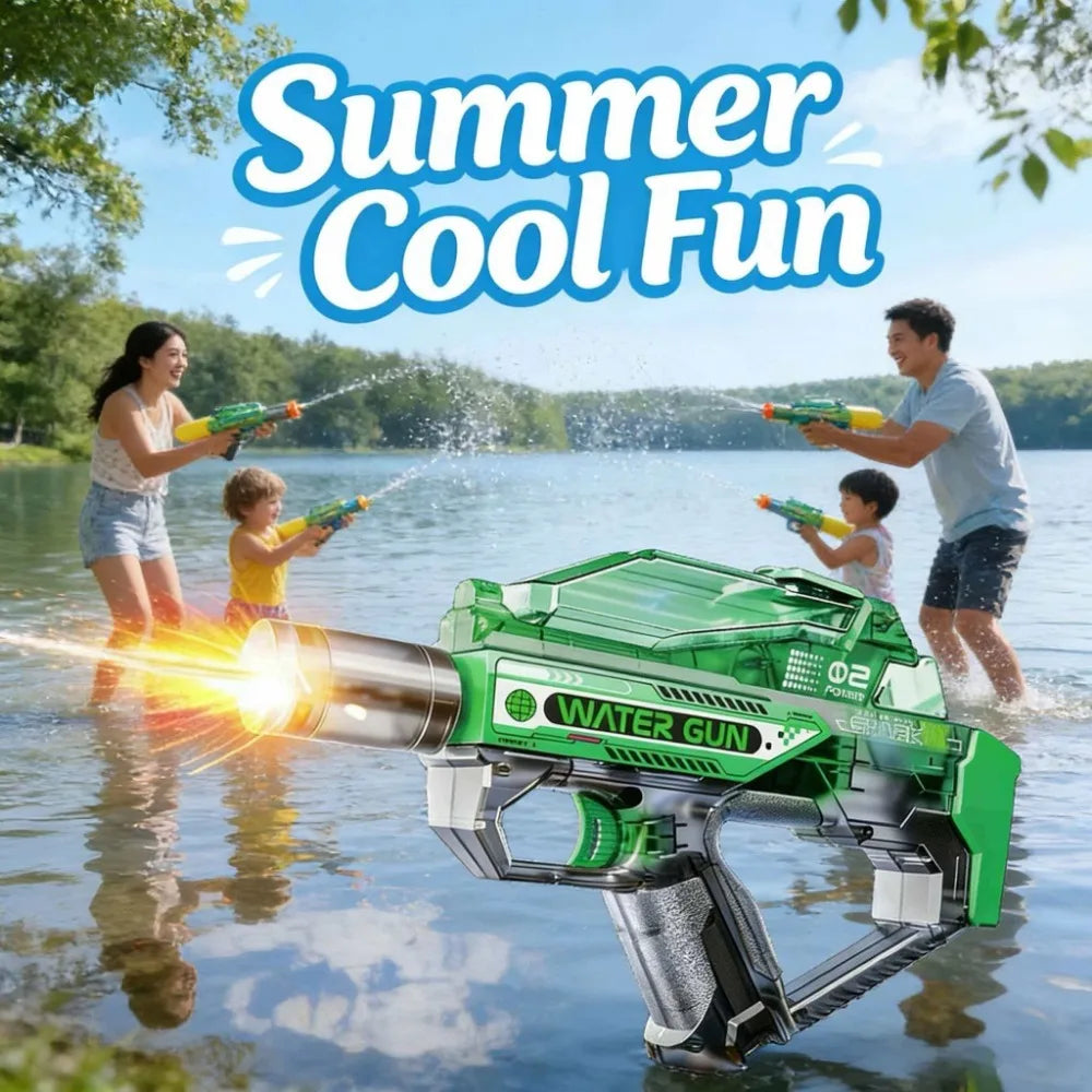 Electric Submachine Water Blaster Full Automatic Continuous Shooting Long Range Design for Summer Water Battles and Pool Fun