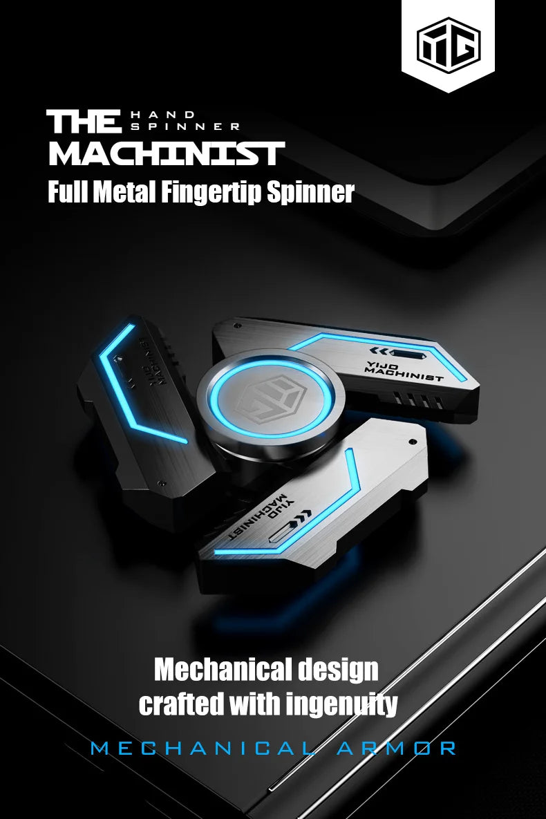 Luminous Fidget Spinner - Alloy Metal Hand Spinner Gyro Toy with R188 Silent Bearing, Light Up EDC Stress Relief for Adults Kids