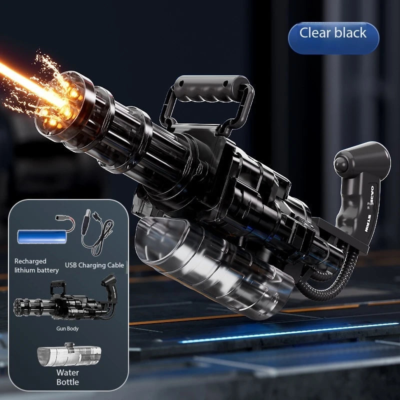 u Auto Gatling Water Cannon Rotating High-Pressure Large Capacity Gatling Water Gun Toy Adults Outdoor Summer Fun Play Kid Gifts