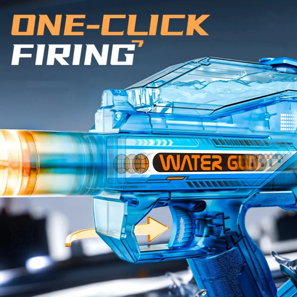 Electric Submachine Water Blaster Full Automatic Continuous Shooting Long Range Design for Summer Water Battles and Pool Fun
