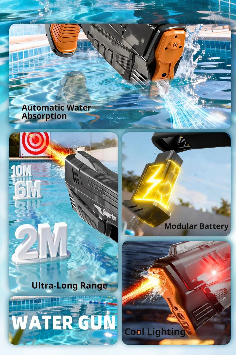 Electric Water Guns For Adults Powerful Squirt Automatic Water Suction Water Blasters Summer Outdoor Beach Toy For boys Kid Gift