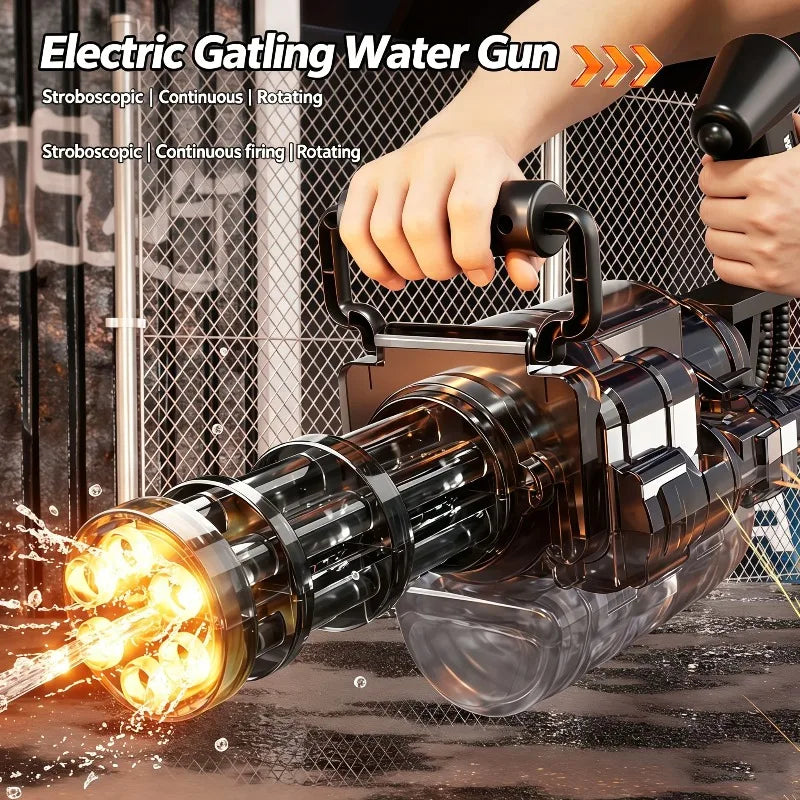 SSAuto Gatling Water Cannon Rotating High-Pressure Large Capacity Gatling Water Gun Toy Adults Outdoor Summer Fun Play Kid Gifts