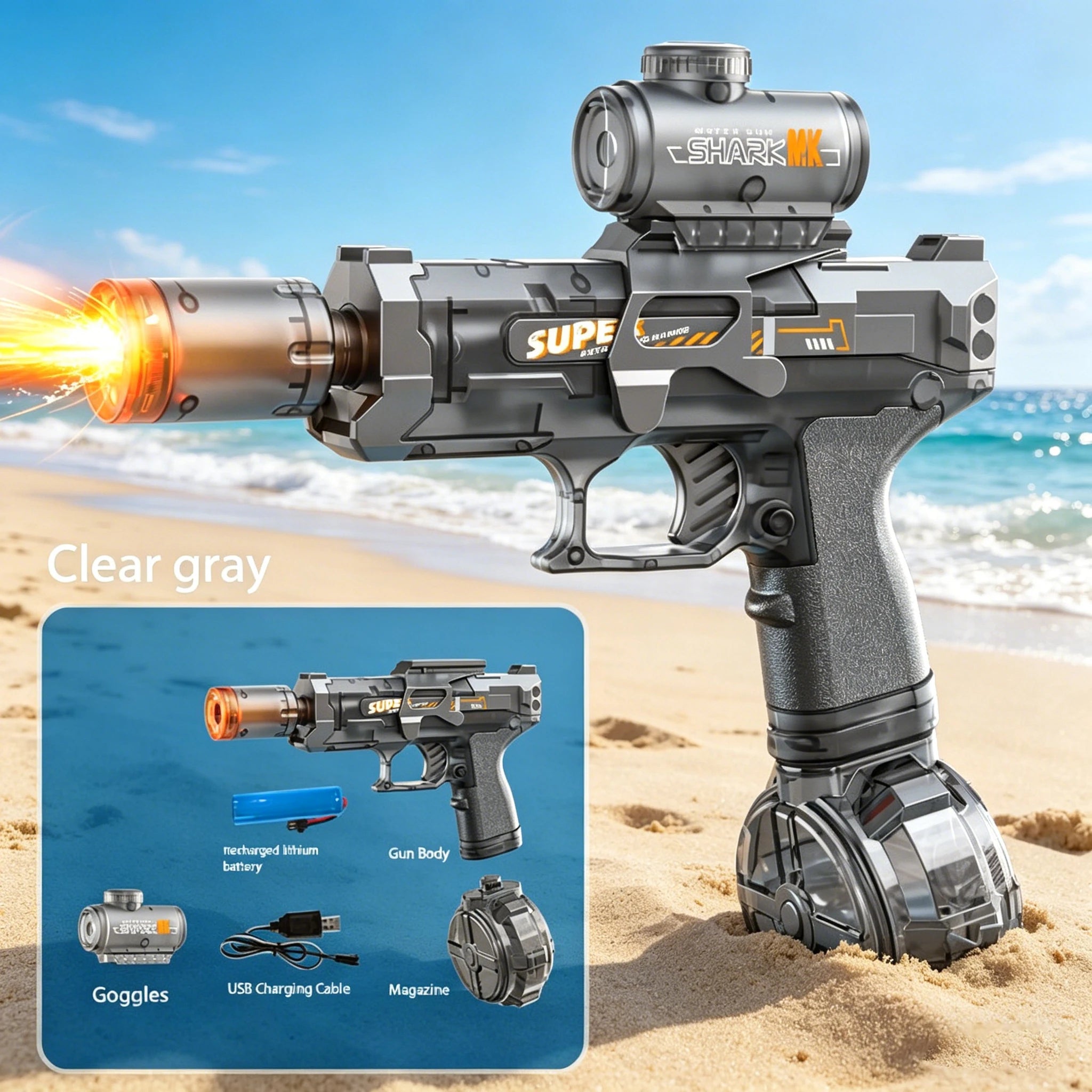 Electric Water Guns For Adults Powerful Squirt Automatic Water Suction Water Blasters Summer Outdoor Beach Toy For boys Kid Gift