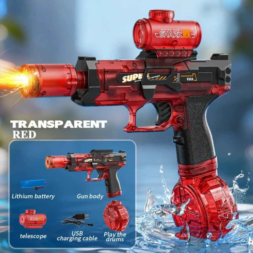 Electric Water Gun Automatic Continuous Shooting Water Blaster Summer Outdoor Beach Pool Water Fight Toy for Kids Adults