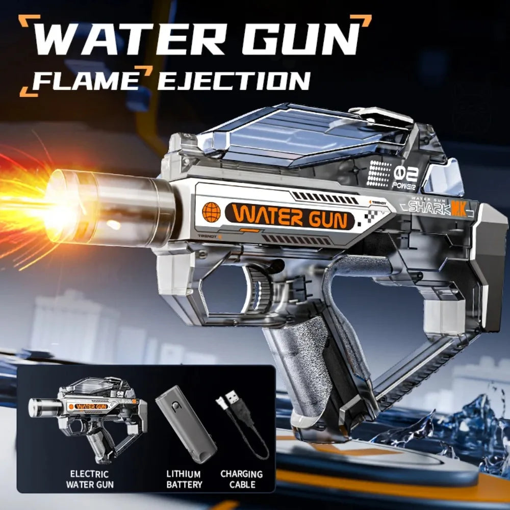 Electric Submachine Water Blaster Full Automatic Continuous Shooting Long Range Design for Summer Water Battles and Pool Fun
