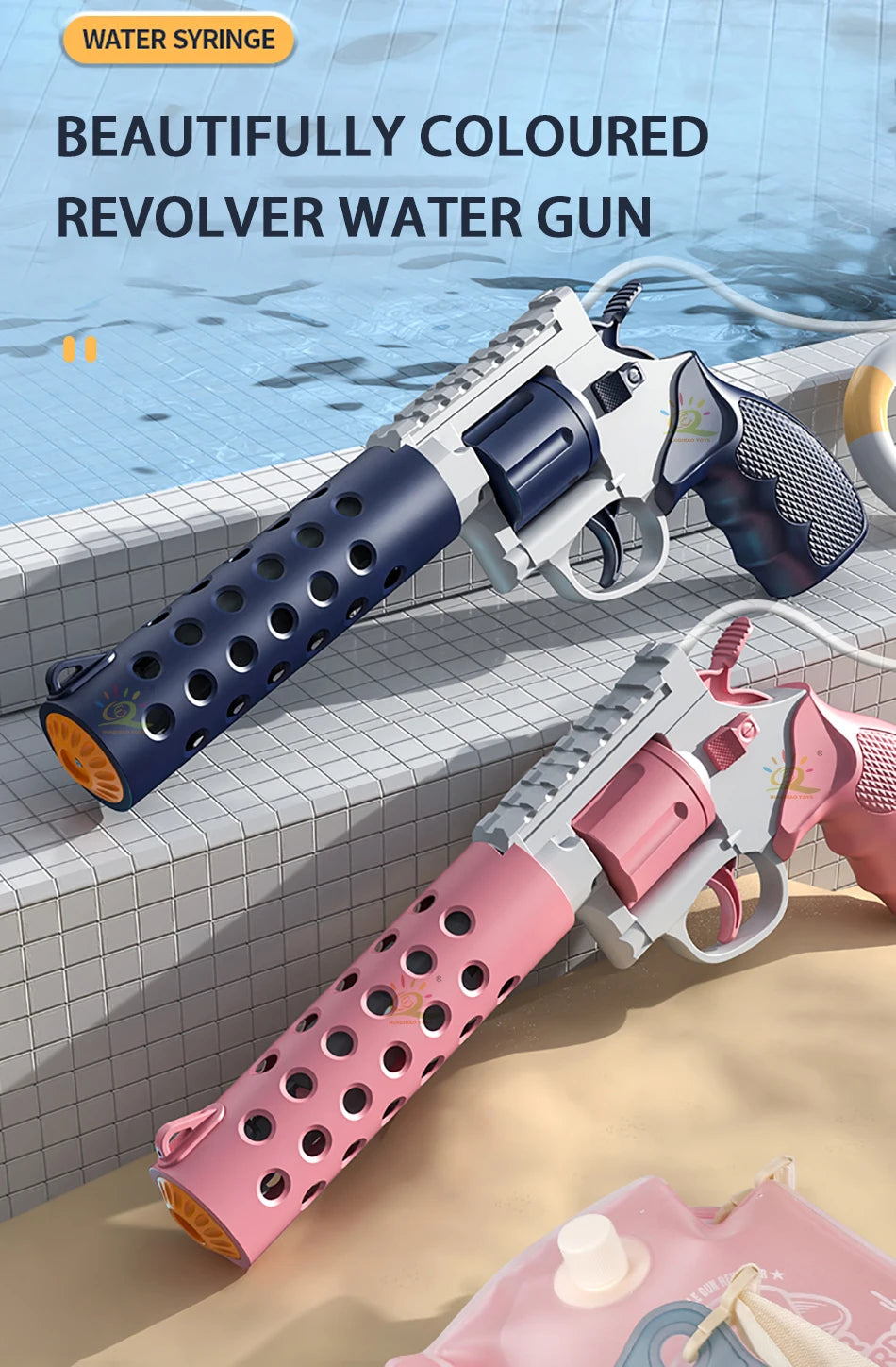 Revolver Electric Automatic Water Gun Backpack Pistol Firing Waters Fight Summer Outdoor Beach Swimming Pool Shooting Game Toys