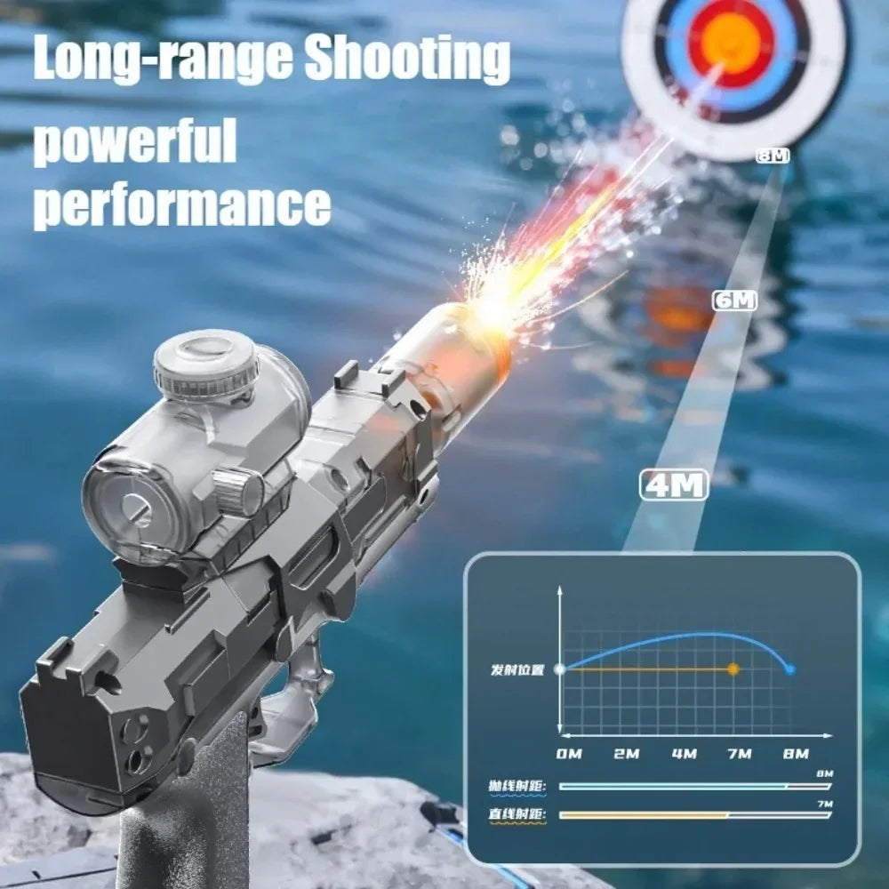 Electric Water Gun Automatic Continuous Shooting Water Blaster Summer Outdoor Beach Pool Water Fight Toy for Kids Adults