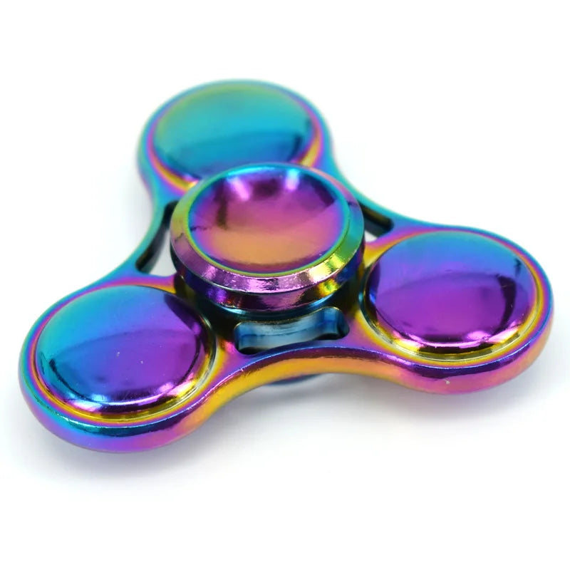Rainbow Fidget Spinner Toys Metal UFO Small Handheld Finger Spinners Gift for Kids Adults Spinning Top Focus Desk Fingertip