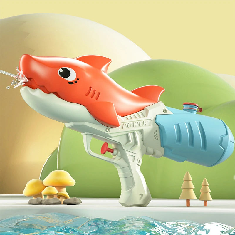 High Pressure Water Rifle for Adults; Kids Cartoon Shark Portable Water Gun, Summer Beach Outdoor Toy