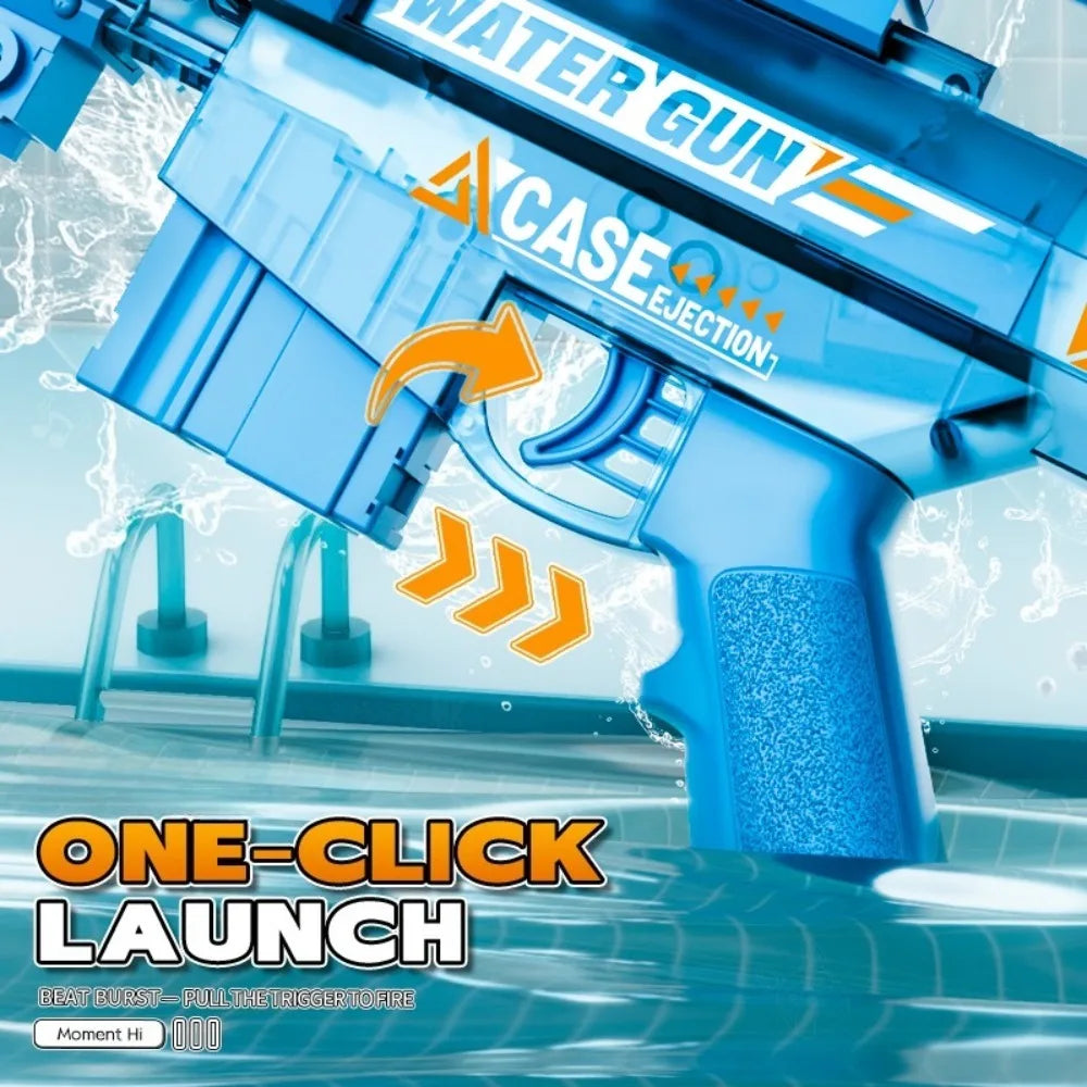 High Pressure Electric Sniper Water Gun Toy with Blowback Action Full Auto Rapid-Fire Summer Fight Games Toy for Kids Gift
