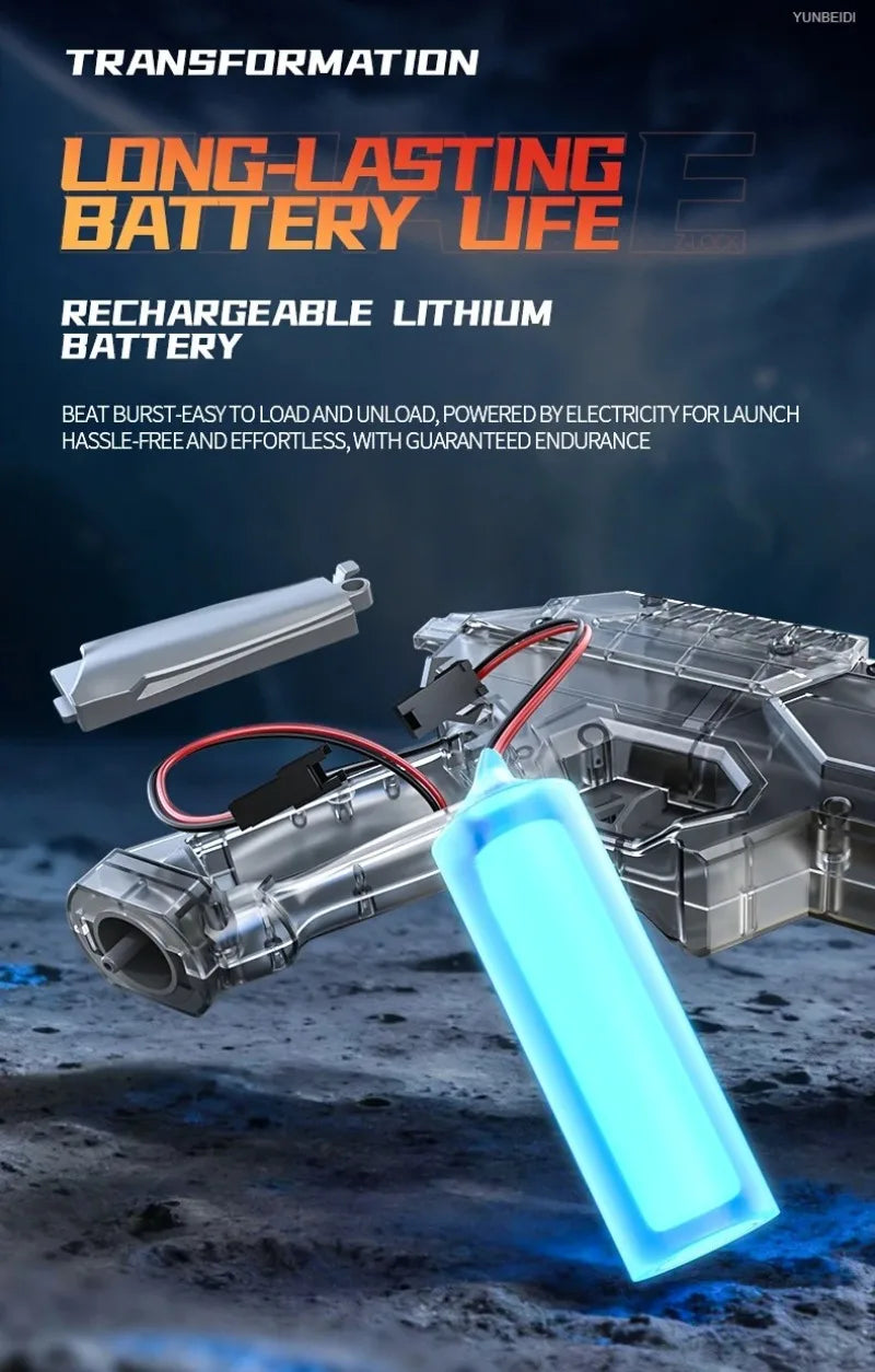 Electric Water Gun Automatic Water Blaster with LED Lights High Pressure Long Range Summer Beach Pool Outdoor Toy for Kids Adult