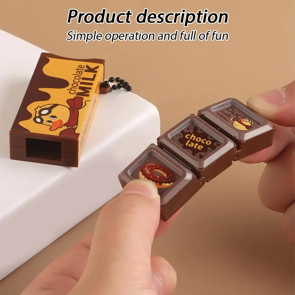 Realistic Chocolate Stress-Relieving Toys Bendable Clip Toys Keychains Sensory Toys Novelty Backpack Charms Children's Gifts