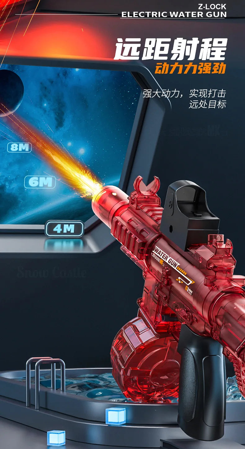 Children's Simulation LED M416 Electric Water Gun, High-Capacity Automatic Continuous Fire Water Gun, Outdoor Summer Toy for Kid