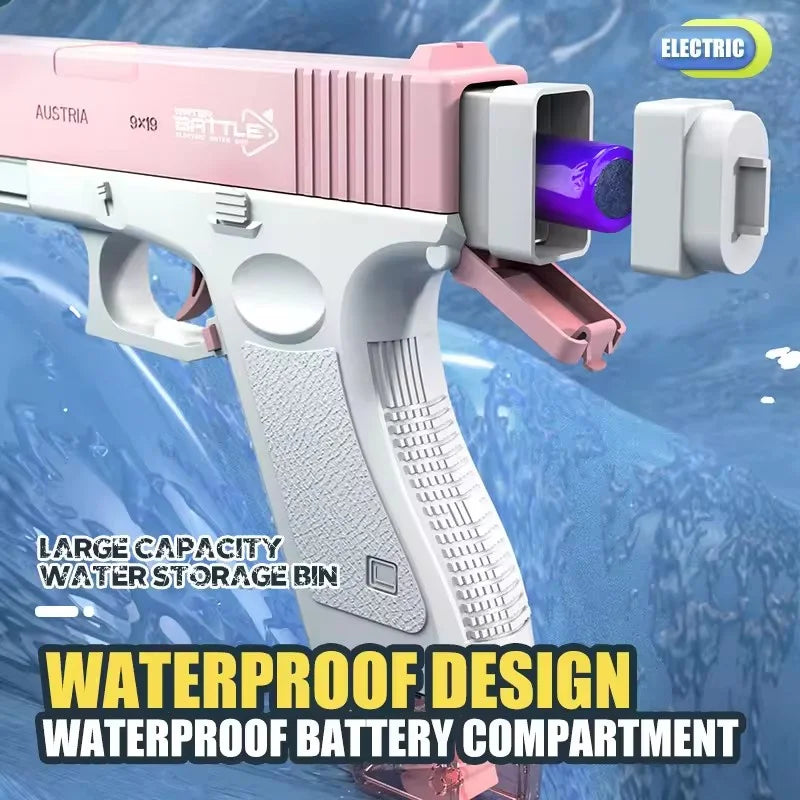 Electric Water Gun With Two Water Tank Automatic High-Power Water Blaster For Child Outdoor Games Summer Water Spray Gun Toys
