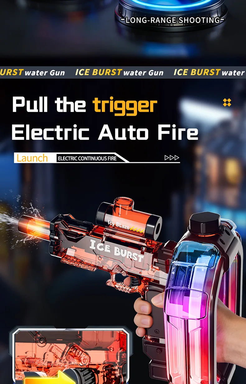 New Electric Water Gun Powerful Squirt Automatic Water Blasters Summer Outdoor Beach Toy for Kids Gift