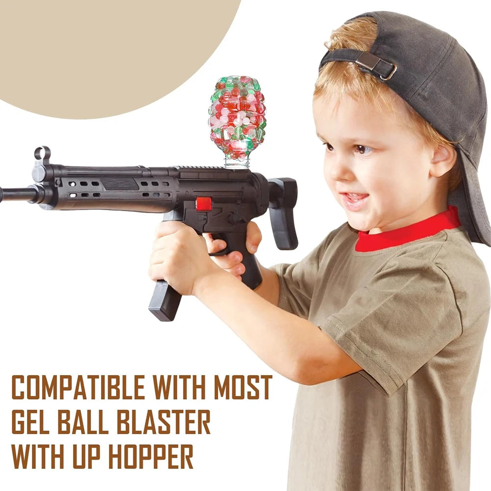 Water Gel Ball Blaster Gun Accessories Splatter Ball Gun Refill Ammo Plastic Hopper Gel Bead Subpackage Bottle for Kids Summer