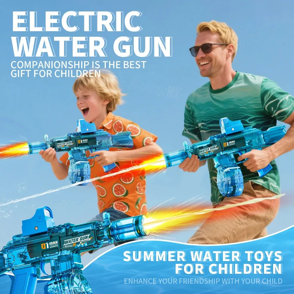 Electric Water Gun Water Blaster High Capacity Long Range Summer Outdoor Beach Water Fight Toy for Kids Boys Birthday Gift