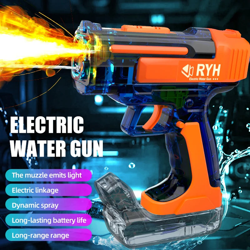 Electric Water Guns for Adults Spray light Powerful  burst  Water Storage Gun Blasters Summer Outdoor Game Toy for Boy girl Kid