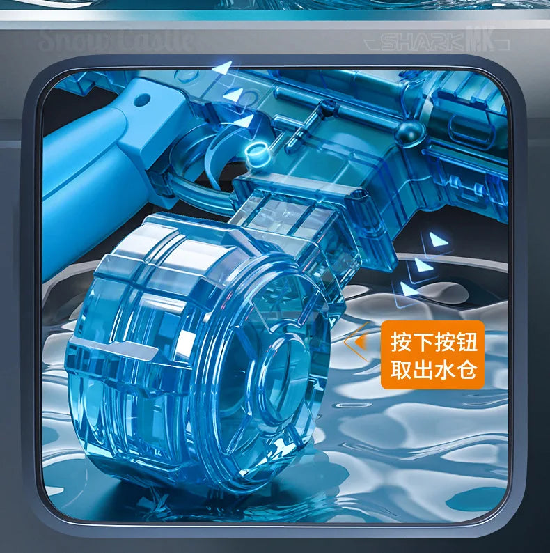 Children's Simulation LED M416 Electric Water Gun, High-Capacity Automatic Continuous Fire Water Gun, Outdoor Summer Toy for Kid