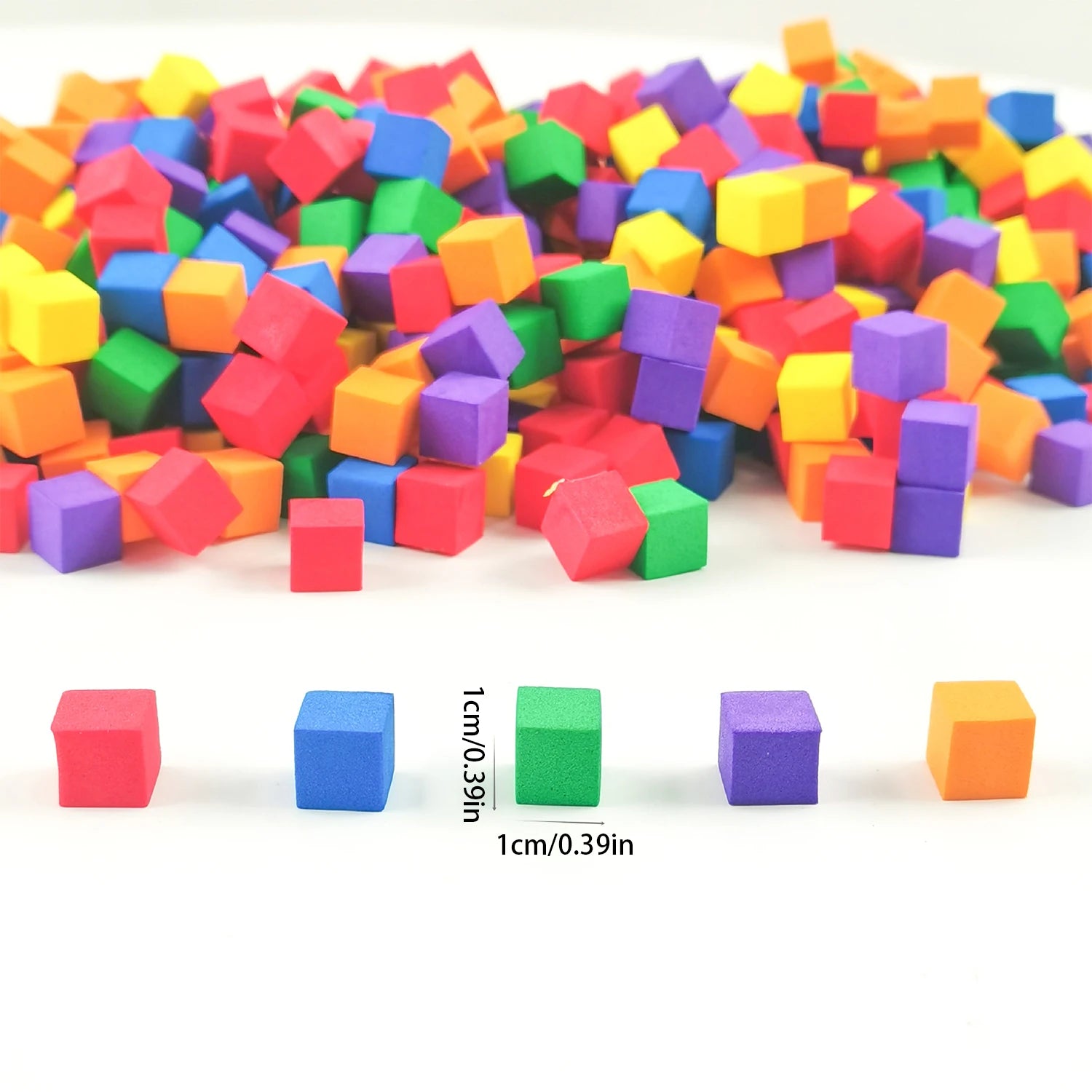 DIY puzzle and stress relief toys made of clay blocks, colorful cube blocks, and stress relief toys