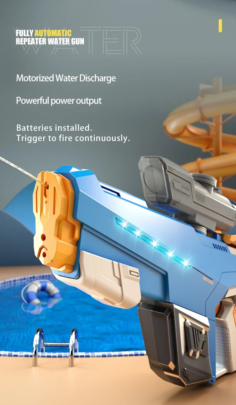 Fully Automatic Suction Water Gun Electric Toy High Pressure Water Blaster Pool Summer Outdoor Beach Pool Battle Party Water Toy