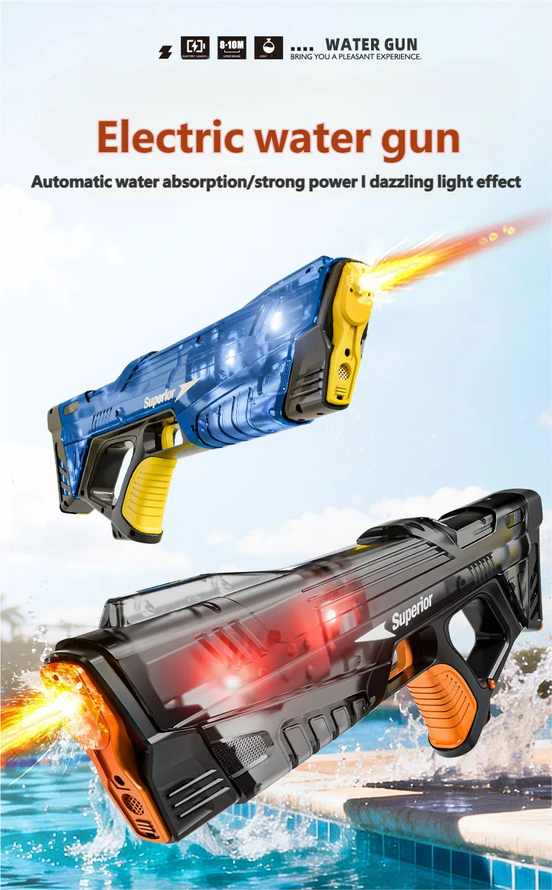 Electric Water Guns For Adults Powerful Spray Automatic Water Suction Water Blasters Outdoor Party Beach Toy For boys Kid Gifts