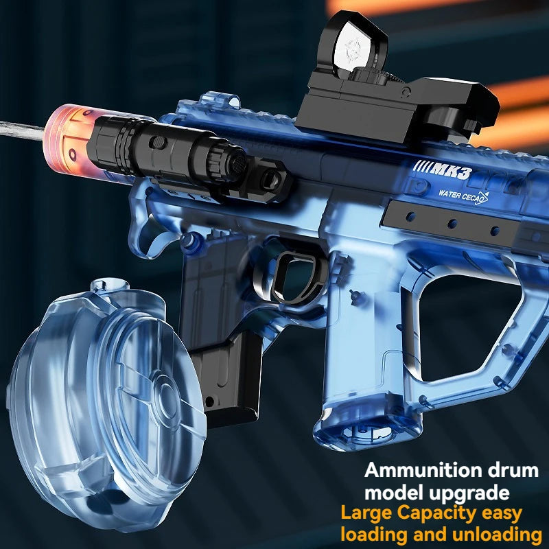 Summer Outdoor Large Capacity Electric Shooting Water Gun Toy, MK3 Large Fully Automatic Water Gun With Lights Gift