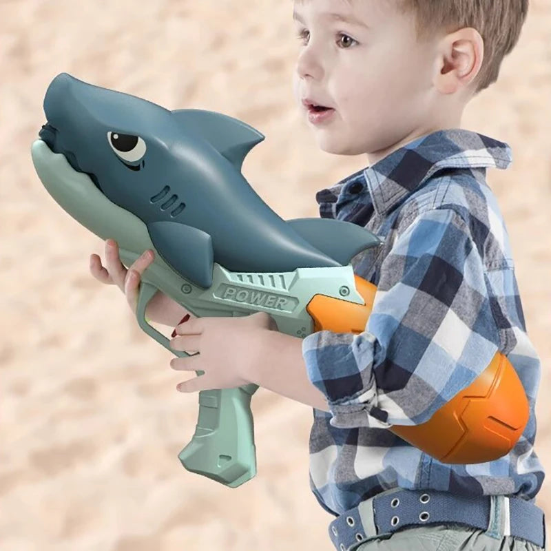 High Pressure Water Rifle for Adults; Kids Cartoon Shark Portable Water Gun, Summer Beach Outdoor Toy