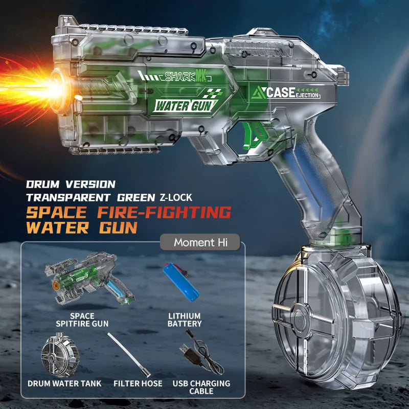 New adult electric water guns with lights, powerful with automatic water, summer outdoor and beach toys, great gifts for kids