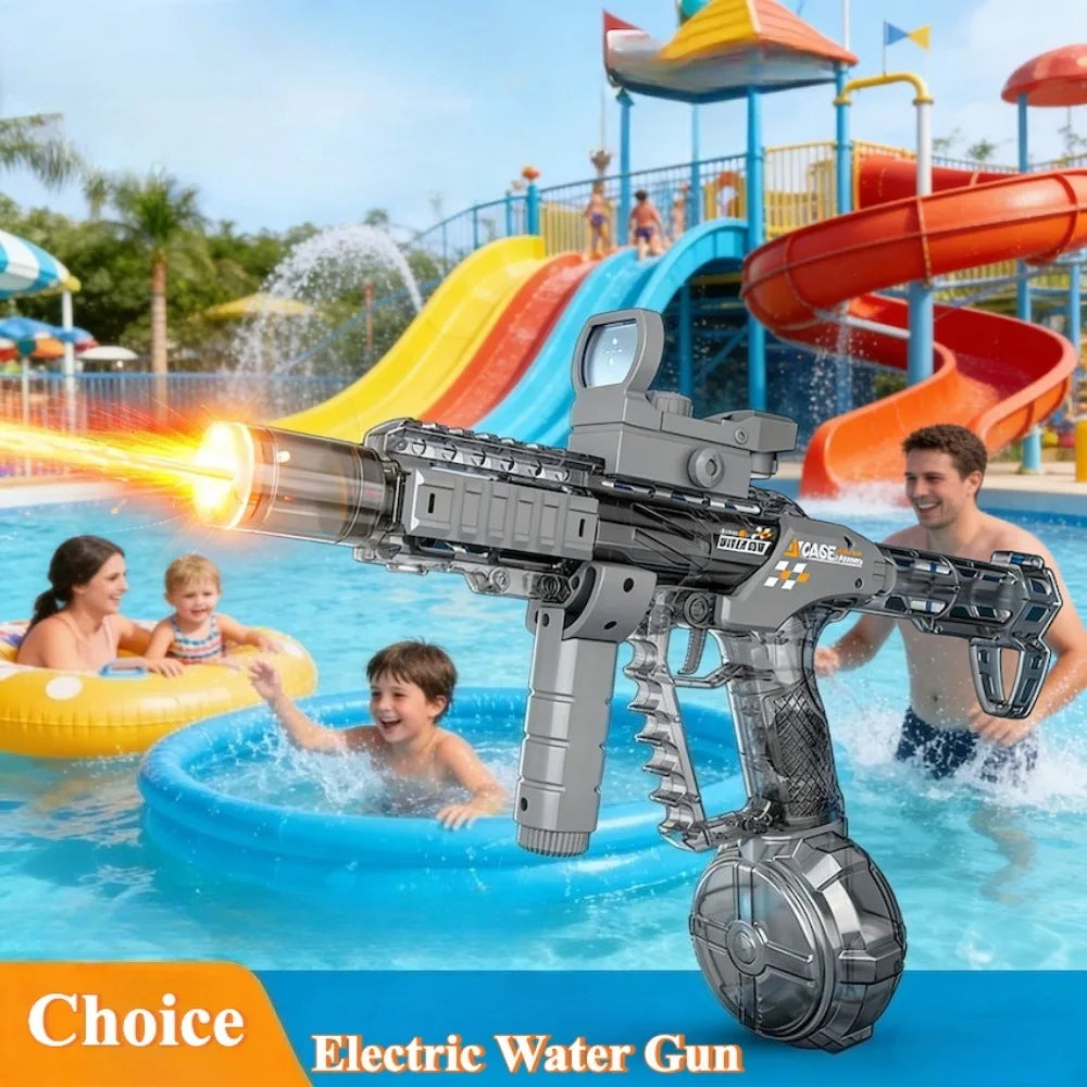 High Pressure Electric Toy Water Gun Fully Automatic Long Range Water Blasters Shooting Game Suitable for Outdoor Beach Swimming