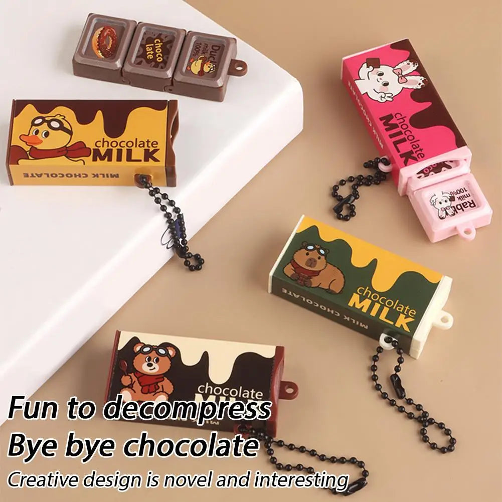 Realistic Chocolate Stress-Relieving Toys Bendable Clip Toys Keychains Sensory Toys Novelty Backpack Charms Children's Gifts