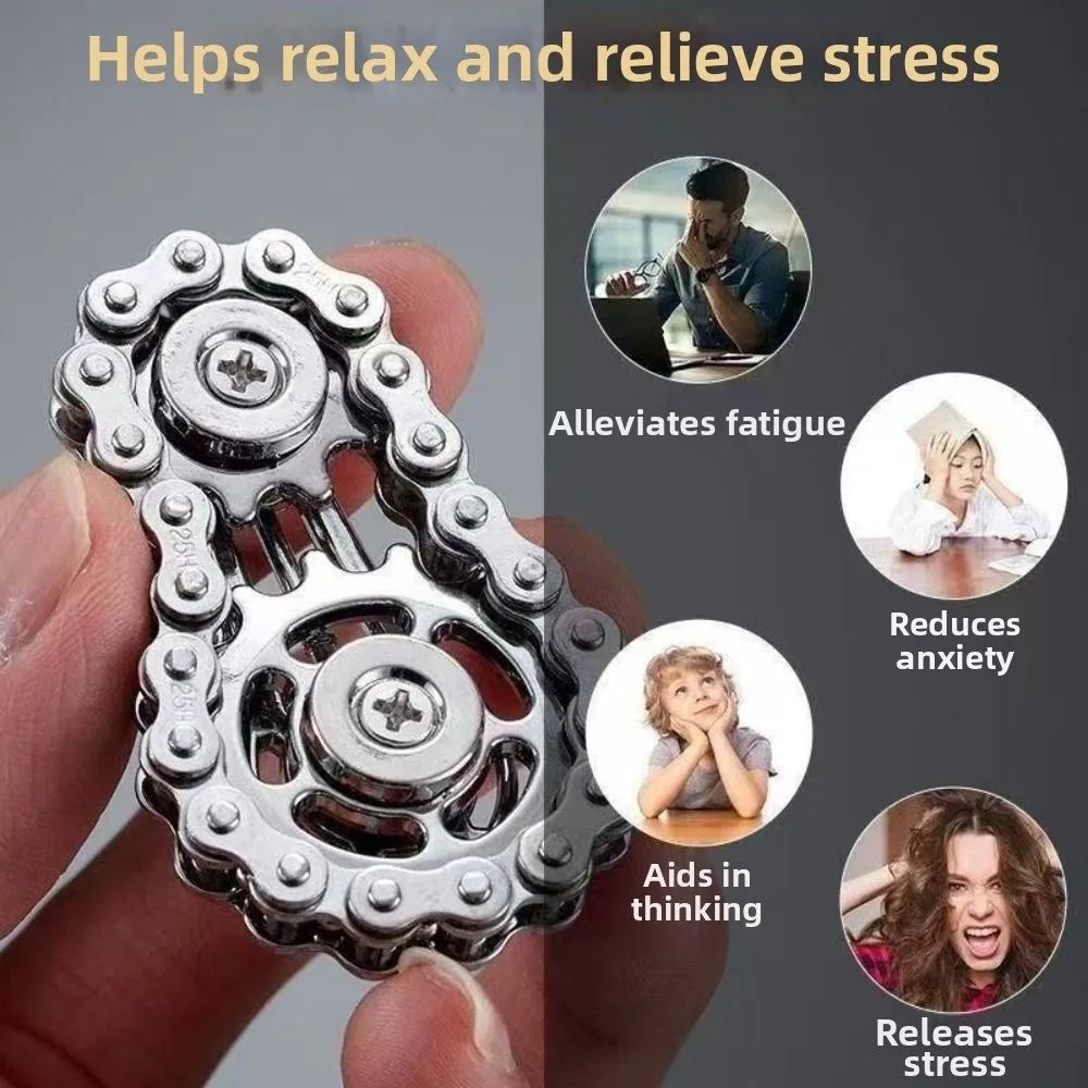 Creative Flywheel Fidget Spinner Spinning Top DIY Sprockets Fingertip Gyro Novelty Durable Hand Spinner Chain Gear Party Favors