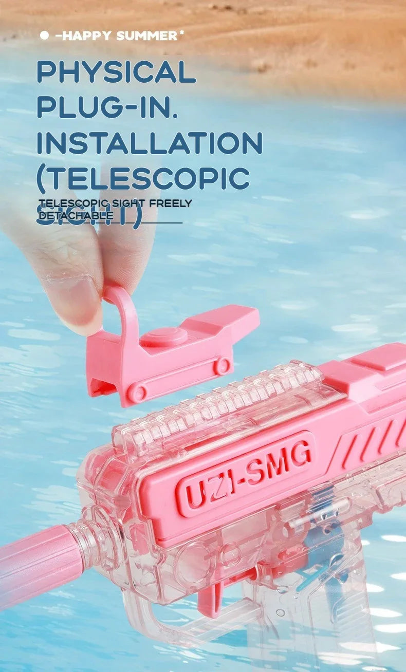 Summer UZI Water Gun non Electric Pistol High-pressure Full Automatic Shooting Water Beach Toy Gun For kid Adult birthday presen