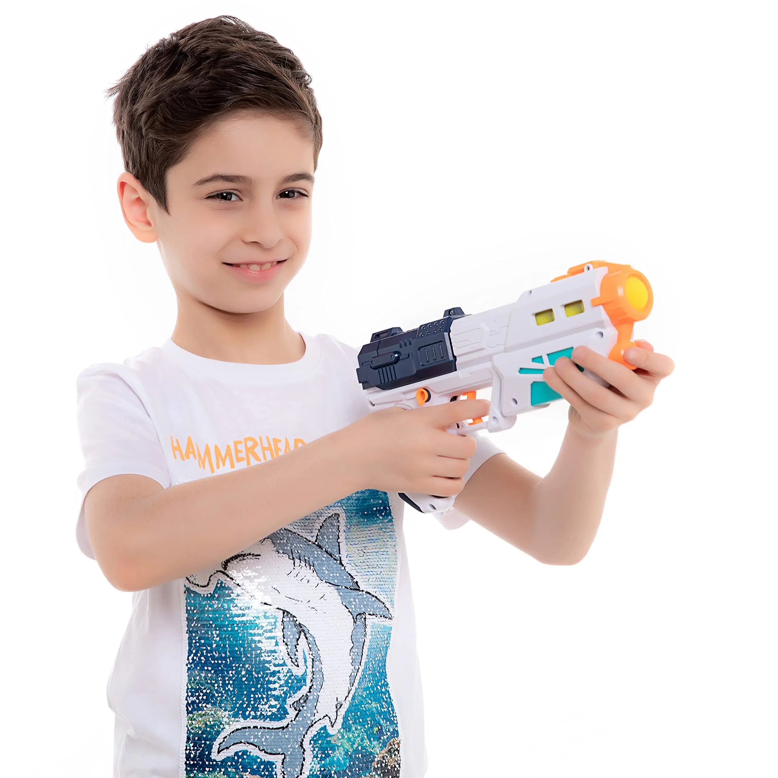 Super Water Gun Blaster Pistol Foam Ball Popper Air Toy Guns with 12 Foam Balls Kids Shooting Game Squirt Guns for Swimming Pool