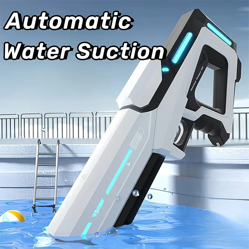 Powerful Electric Water Guns for Adults, Automatic Splash Blaster with Water Suction, Summer Outdoor Beach Toys for Boys Gift