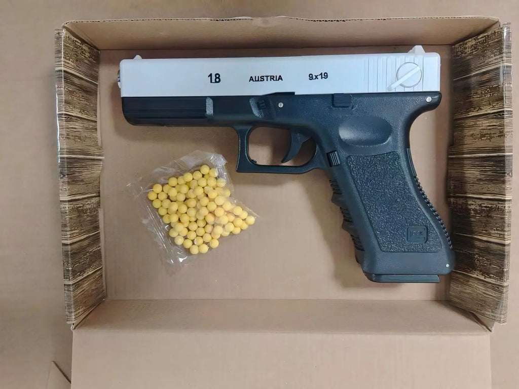 Upgraded G18 Gel Blaster Empty Magazine Hold Open, Realistic 9x19 Soft Bullet Toy Gun with Gel Beads, CS Battle Toy for Out