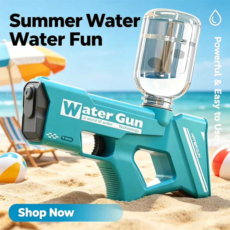 Electric Water Guns For Adults Powerful Squirt Automatic Water Suction Water Blasters Summer Outdoor Beach Toy For Boys Kid Gift