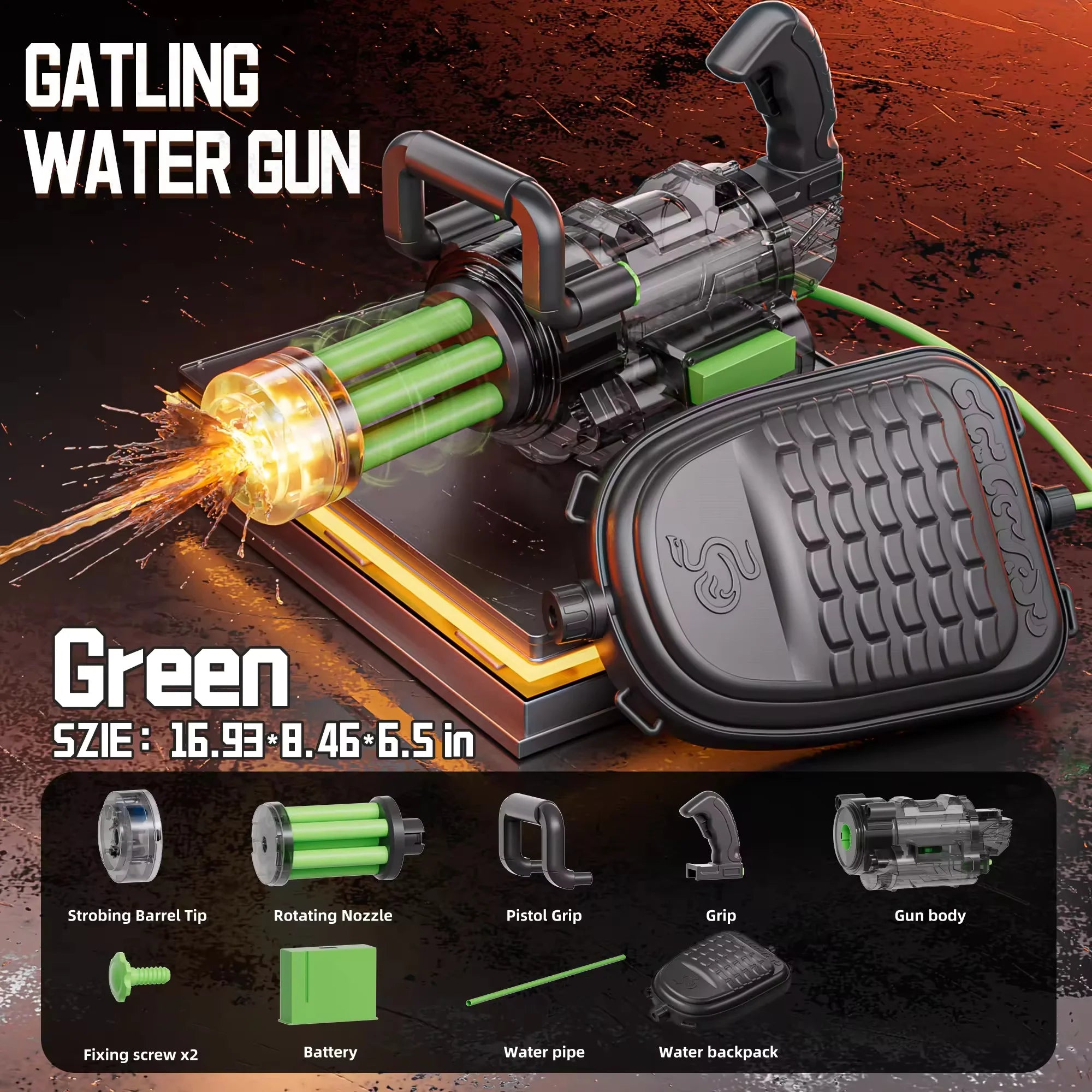 Adults Electric Water Gun Kids Gatling High Speed Powerful Shooting Children Automatic Water Blaster Backpack Summer Outdoor Toy