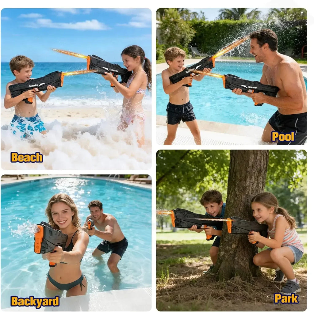 Electric Water Gun Toys Auto Suction Water Guns for Adults Squirt Guns Battery Powered Automatic Water Blasts Party Toy