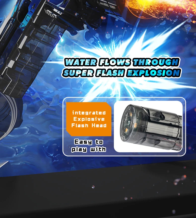 KAVOWORLD Transparent High Pressure Electric Water Blaster High Capacity Rechargeable Water Gun Toy for Kids Beach Pool Party