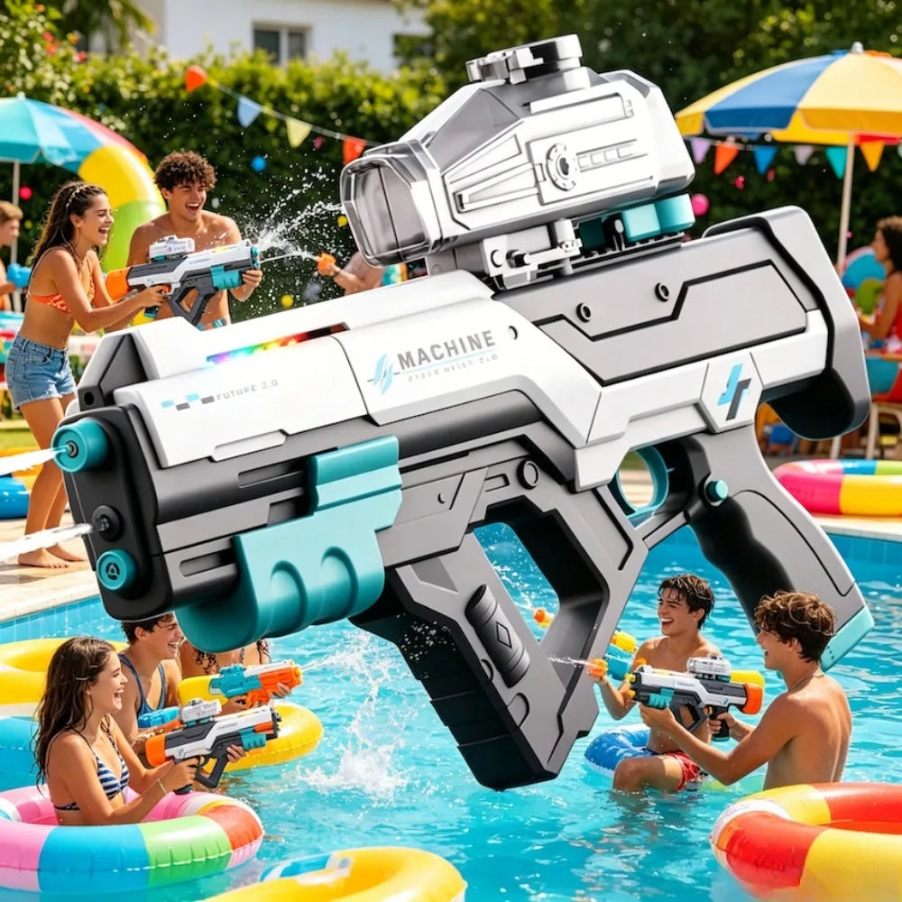 Electric Water Gun Automatic Continuous Shooting Water Blaster Summer Outdoor Beach Pool Water Fight Toy for Kids Adults