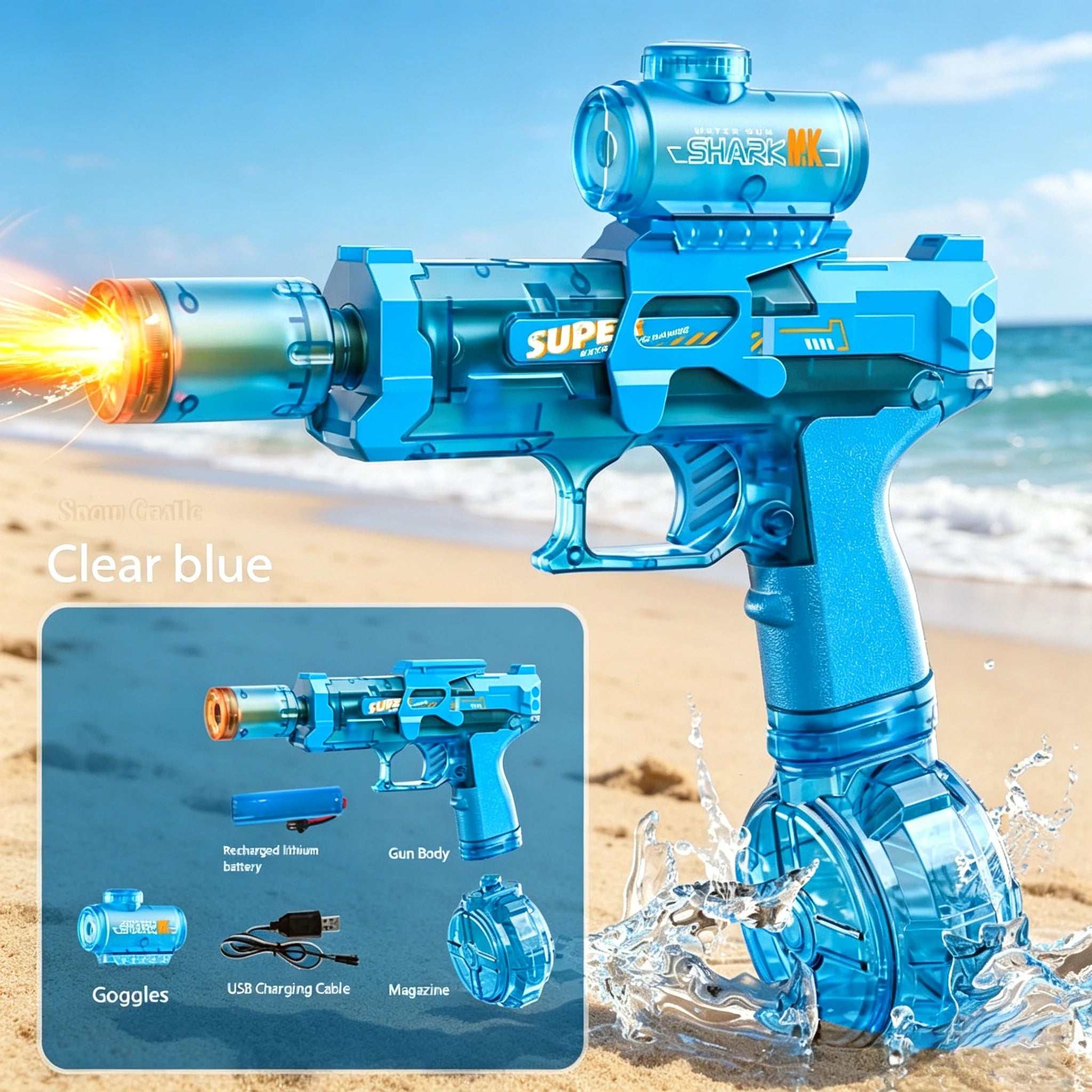 Electric Water Guns For Adults Powerful Squirt Automatic Water Suction Water Blasters Summer Outdoor Beach Toy For boys Kid Gift