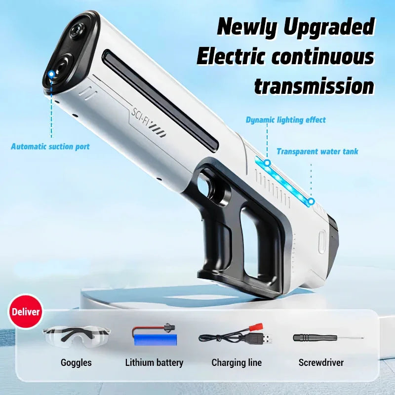 Electric Water Guns For Adults Powerful Squirt Automatic Water Suction Water Blasters Summer Outdoor Beach Toy For boys Kid Gift