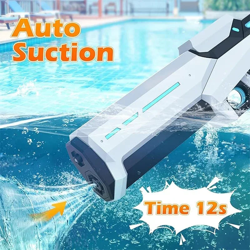 Powerful Electric Water Guns for Adults, Automatic Splash Blaster with Water Suction, Summer Outdoor Beach Toys for Boys Gift