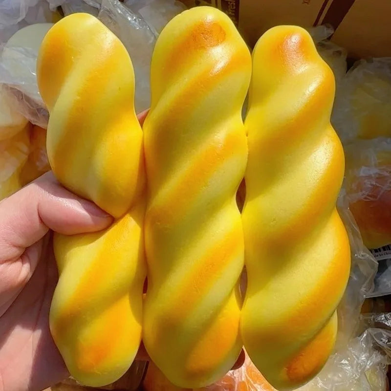 Wet Soft Twisted Dough Sensory Fidgets Toys Fake Food Squishy Simulated Bread Squeeze Toy for Adults Hand Exercise Squeeze Gifts