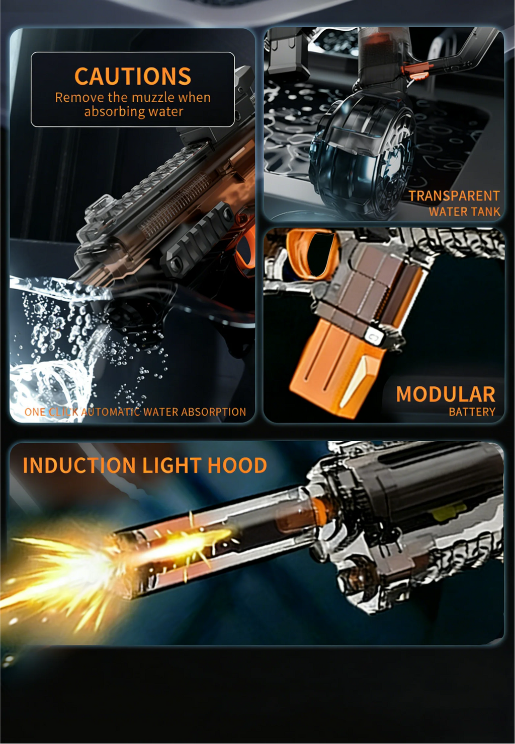 Electric Water Gun MK3 M95 Powerful Automatic Water Blaster High Pressure Squirt Gun Summer Beach Pool Outdoor Toy Gift for Kids