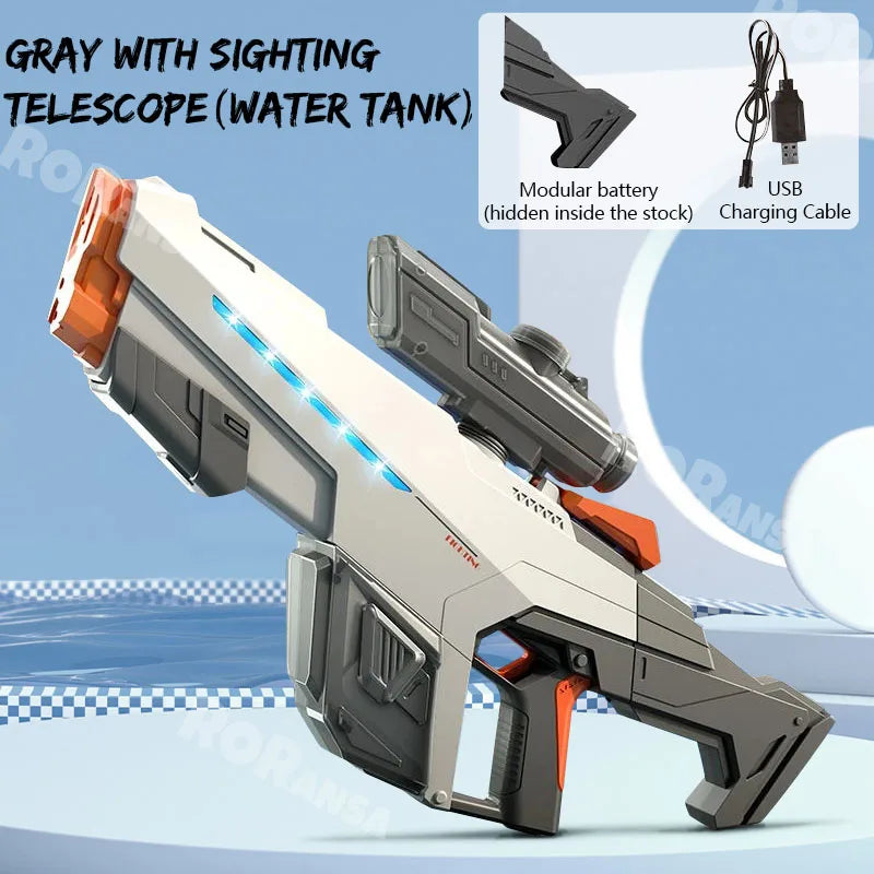 Electric Water Gun  for Adults  Kids Gift High-pressure Strong Energy Automatic Water Spray Beach Pool Outdoor Toys
